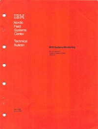 Nordic Field Systems Center Technical Bulletin MVS System Monitoring