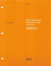 OS/VS TCAM Programmer's Guide TCAM Level 10