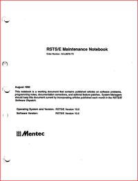 Mentec - RSTS/E Maintenance Notebook