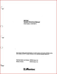 Mentec - RSTS-E System Directives Manual (Includes Update Notice No. 1)