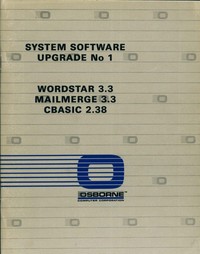 Osborne System Software Upgrade No 1
