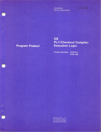 IBM - Program Product - OS PL/I Checkout Compiler: Execution Logic