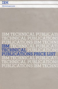 IBM Technical Publications Price List