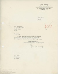 62447  Termination of Public Relations services, 11 June 1956