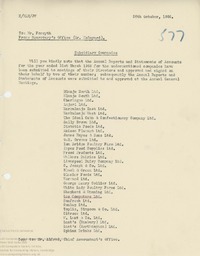 62448  Memo regarding Annual Reports and Accounts submitted for Lyons subsidiary company accounts, 26 Oct 1956