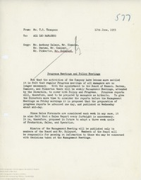 62464  Progress Meetings and Policy Meetings, 12 June 1959