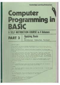Computer Programming in BASIC - Part 3 - Applying BASIC