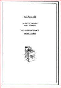 Rank Xerox 3700 - Distributed Electronic Printing System - Government Branch - Introduction