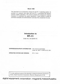 Digital PDP11 1A RT-11 Documentation Directory