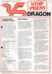 Dragon Stop Press - Issue 5 - November 1983