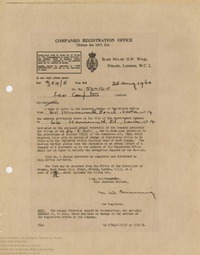 62847 Change of Registered Address for LEO Computers Ltd, 25th Aug 1960