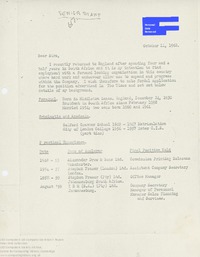 62871 J.A. Wetton job application, October 1962