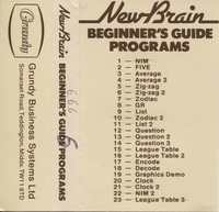 NewBrain Beginner's Guide Programs