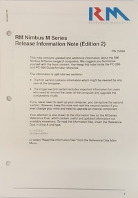 RM Nimbus M Series Release Information Note (Edition 2) PN 25894