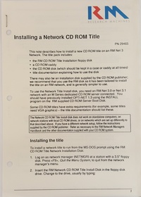 Rm Nimbus Installing a Network CD ROM Title
