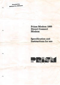 Prism Modem 1000 Direct Connect Modem Specification and Instructions