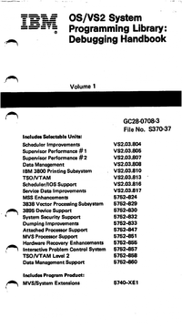 OS/VS2 System Programming  Library: Debugging Handbook Volume 1