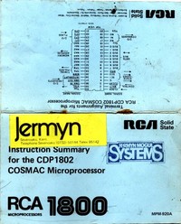 RCA 1800 CDP1802 COSMAC Microprocessor Instructions