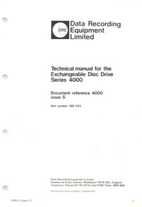 DRE Tech Manual Disc Drive Sries 4000