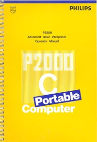  Philips P2000C Advanced Basic Interprter - Operator Manual