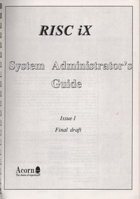 RISC iX System Administrators Guide