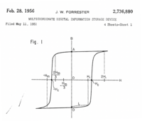 Jay Forrester patents magnetic-core memory