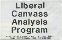 Liberal Canvass Analysis Program