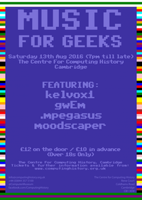 Music For Geeks - Saturday 13th August 2016