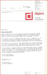 Digico Computer Manufacturers - BASIC Users Manual