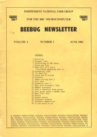 Beebug Newsletter - Volume 1, Number 3 - June 1982