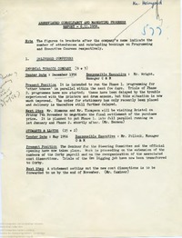 64464 Abbreviated Consultancy and Marketing Progress Report, 6th Nov 1958