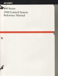 Amdahl 580 Series 5890 Control System Reference Manual