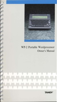 Tandy Portable Wordprocessor WP-2 Owners Manual