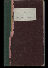 Lenaerts Notebook 5 (29 Jan - 7 Mar 1951)