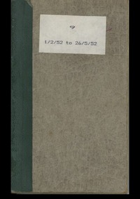 Lenaerts Notebook 9 (1 Feb - 26 May 1952)