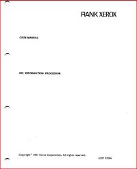 Rank Xerox 820 Information Processor - CP/M Manual