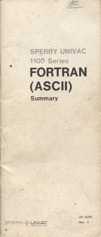 Sperry Univac 1100 Series Fortran (ASCII)