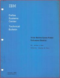 Dallas Systems Center Technical Bulletin Virtual Machine/System Product Performance Checklist