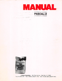 Pascal/Z - Manual - Lifeboat Associates