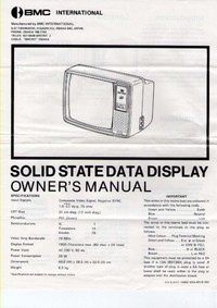 BMC Solid State BM 12AE Data Display Manual