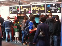Crowds around the Retro Arcade