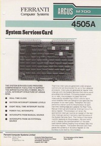 Ferranti Argus M700 4505A System Services Card