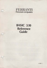 Ferranti Basic 3.10 Reference Guide