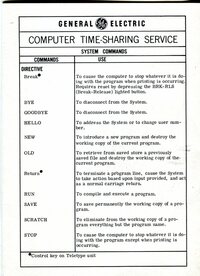 General Electric Computer Time-Sharing Service