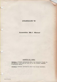 BCL Molecular 18 Assembler Mk 1 Manual