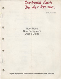 RL01/RL02 Disk Subsystem User's Guide (3rd printing))