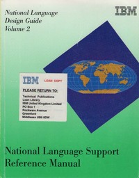 IBM National Language Support Reference Manual Volume 2