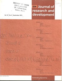 Journal of Research & Development September 1972