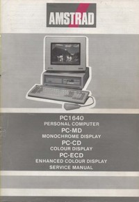 Amstrad PC1640 PC-MD PC-CD PC-ECD Service Manual