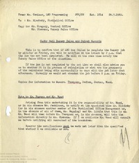 Memo regarding Bakery Job notification request, 29th July 1952